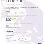 Zertifiziertes Managementsystem EcoStep 5.1 bei b.r.m.